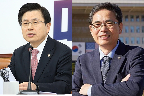 [사진=자유한국당 홈페이지(왼쪽·황교안 대표), 곽상도 의원 페이스북]