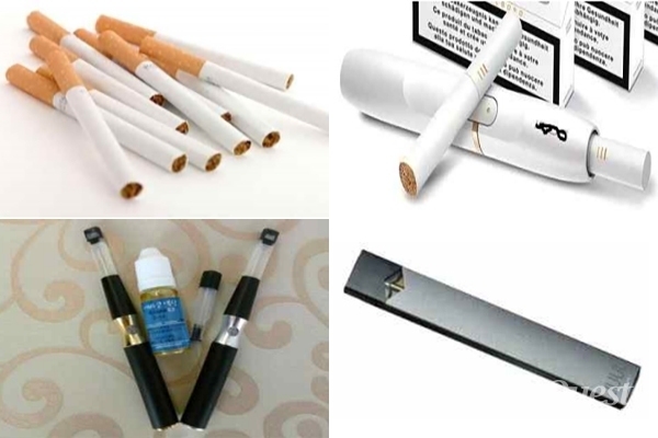 일반 담배와 궐련형 전자담배, 액상형 전자담배, 신종 액상형 전자담배 '쥴'. (왼쪽 상단부터 시계방향) [사진=기획재정부]