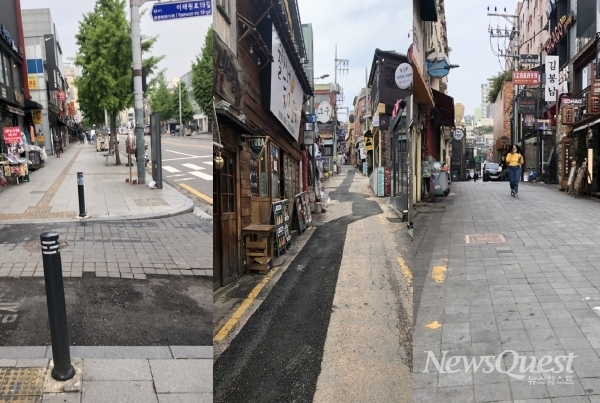 젊은이들로 북적 거리던 서울 이태원 거리가 코로나19 여파로 인해 지난 주말 한산한 모습을 보이고 있다.