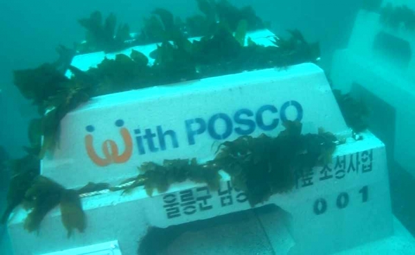 포스코가 울릉도 바다에 설치한 인공어초 트리톤. [사진=포스코]