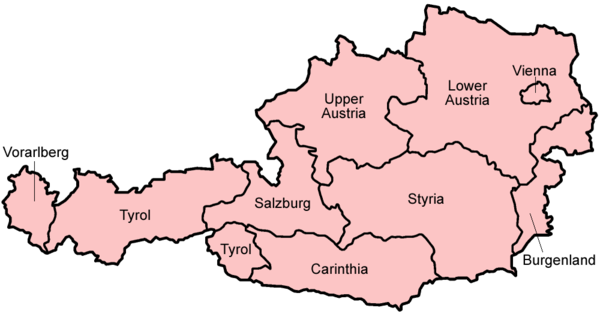 오스트리아 지도 출처 : 위키피디아