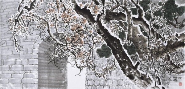 리경남 화가의 '옛 성터의 겨울' (50호, 2006년)