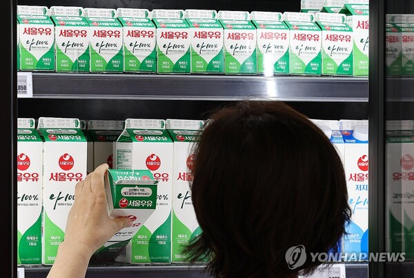 편의점에 진열된 서울우유 제품[사진=연합뉴스]