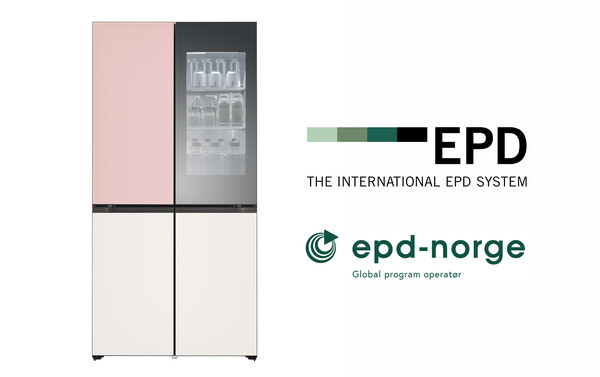 LG전자의 프리미엄 냉장고 'LG 디오스 오브제컬렉션 냉장고'가 환경성적표지 EPD(Environmental Product Declaration) 인증인 '인터내셔널 EPD'를 획득했다. [LG전자 제공=뉴스퀘스트]