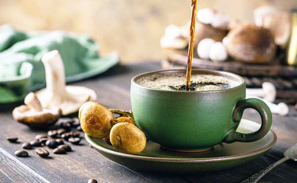 '버섯커피'는 전통적인 커피와 차가버섯, 영지버섯, 사자갈기 같은 약용 버섯 가루를 혼합한 것으로 최근 웰빙 붐을 타면서 인기가 급상승하고 있다. [사진=어스닷컴]