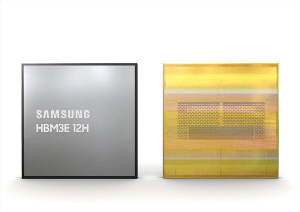 삼성전자가 업계 최초로 초당 1280기가바이트(GB)의 전송속도를 가진 36GB 5세대 고대역폭 메모리(HBM)인 HBM3E 12H D램 개발에 성공했다. [삼성전자 제공=뉴스퀘스트]
