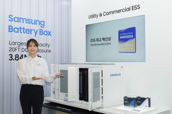 6일 코엑스에서 열리는 '인터배터리 2024'에서 삼성SDI가 주력 ESS 제품인 SBB(Samsung Battery Box)를 선보일 예정이다. 삼성SDI의 SBB는 올해 신설된 '인터배터리 2024 어워즈'에서 'ESS 최고 혁신상'을 수상했다. [삼성SDI 제공=뉴스퀘스트]