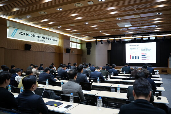 2024년 사업계획 워크숍을 진행하고 있는 모습 [HL D&I한라 제공=뉴스퀘스트]