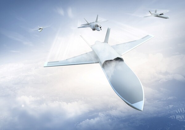 AESA 레이다가 탑재된 무인편대기 예상 이미지. [한화시스템 제공=뉴스퀘스트]