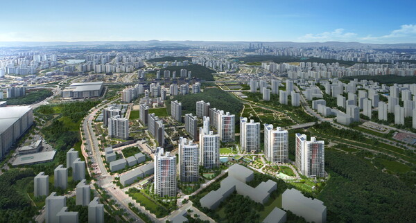 힐스테이트 동탄포레 항공 조감도 [현대건설 제공=뉴스퀘스트]