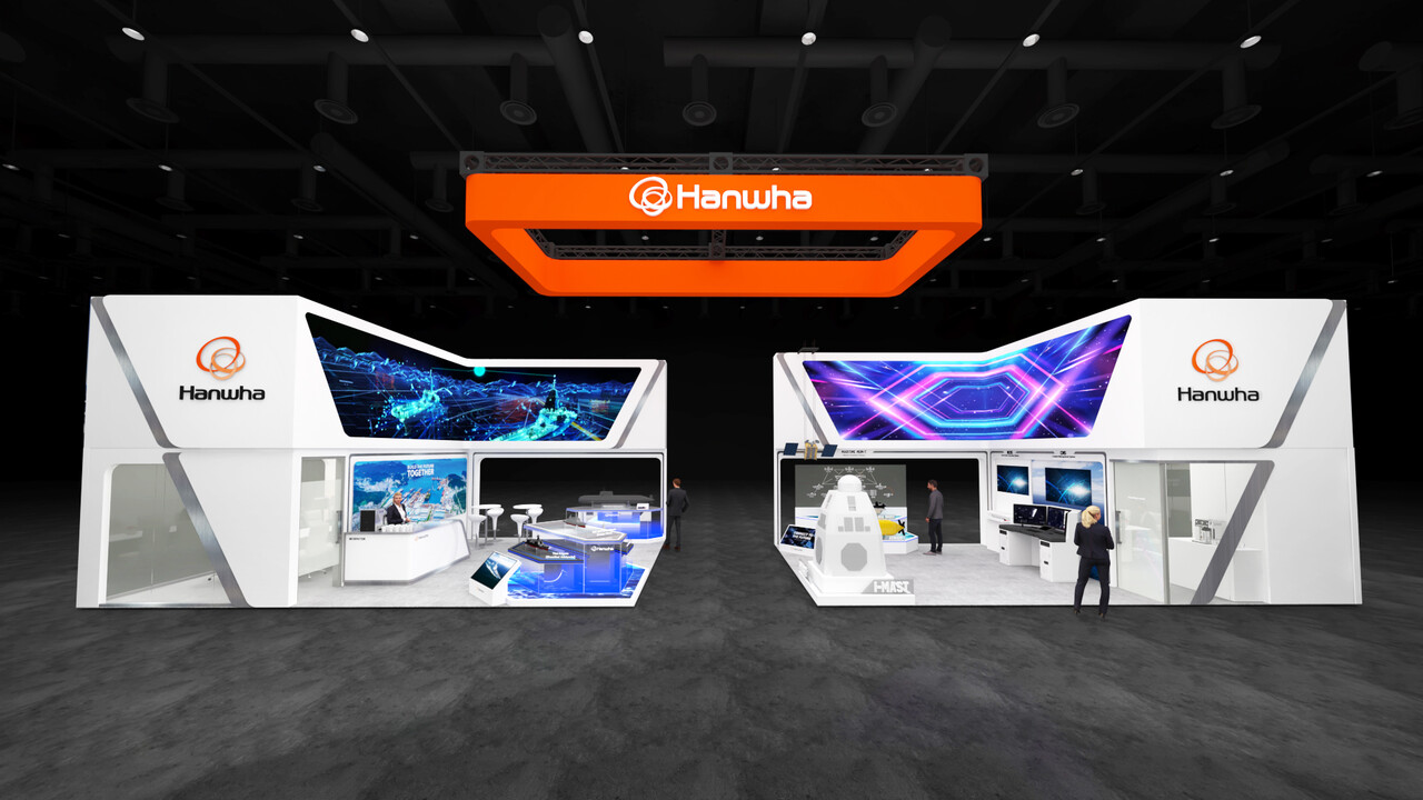 (왼쪽부터) 한화오션, 한화시스템 부스 조감도. [한화 제공=뉴스퀘스트]