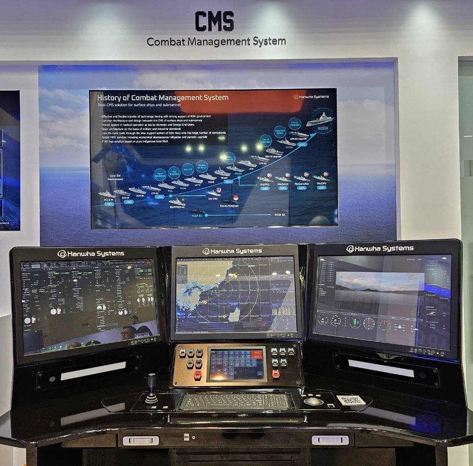  한화시스템이 호주 IODS전시에서 통합 전투체계(ICS)를 선보이고 있다. [한화시스템 제공=뉴스퀘스트]