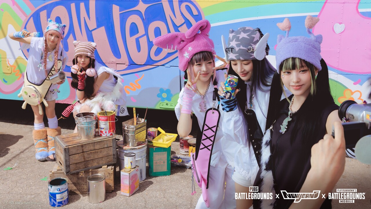 크래프톤이 걸그룹 '뉴진스'와 함께한 배틀그라운드 협업 콘텐츠를 공개했다. [크래프톤 제공=뉴스퀘스트]