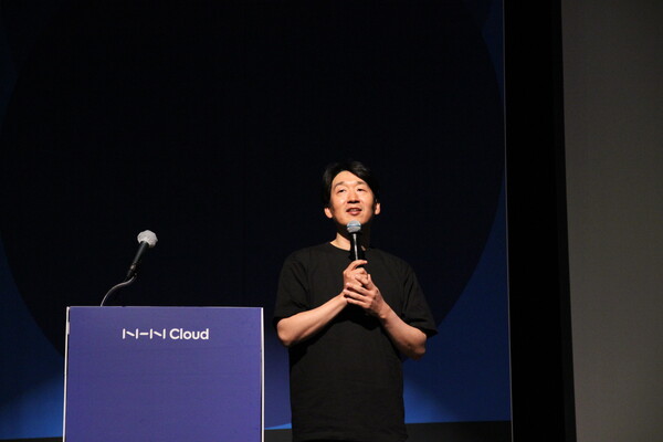 김동훈 NHN 클라우드 대표가 지난 3월 21일 김대중컨벤션센터에서 간담회를 열고 'NHN 클라우드 2.0 전략'을 소개하고 있다. [사진=김민우 기자]