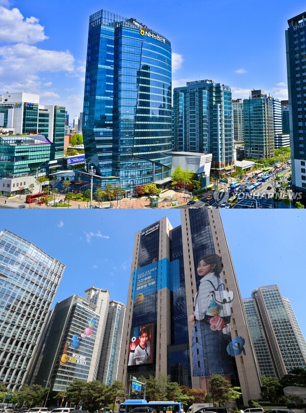 13일 금융권에 따르면 NH농협은행(사진 위)과 우리은행(아래)은 가계대출 증가세를 감안해 주택담보대출 금리 추가 인상 계획을 발표했다. [사진=각 은행]