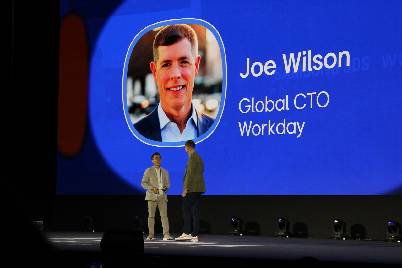 조 윌슨(Joe Wilson) 워크데이 글로벌 CTO(최고기술책임자)는 지난 3일 '리얼 써밋 2024'에서 발표를 진행했다. [사진=김민우 기자]