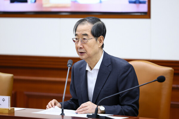 한덕수 국무총리가 6일 세종대로 정부서울청사에서 열린 국정현안관계장관회의를 주재, 모두발언을 하고 있다. [국무총리비서실 제공=뉴스퀘스트]