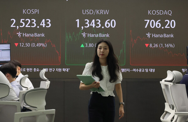 하나은행 딜링룸. [사진=연합뉴스]