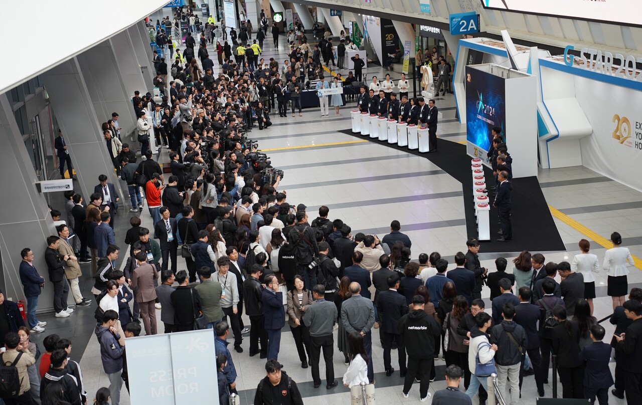 오전 10시에는 지스타 개막식이 행사장 안에서 개최됐다. [사진=김민우 기자]