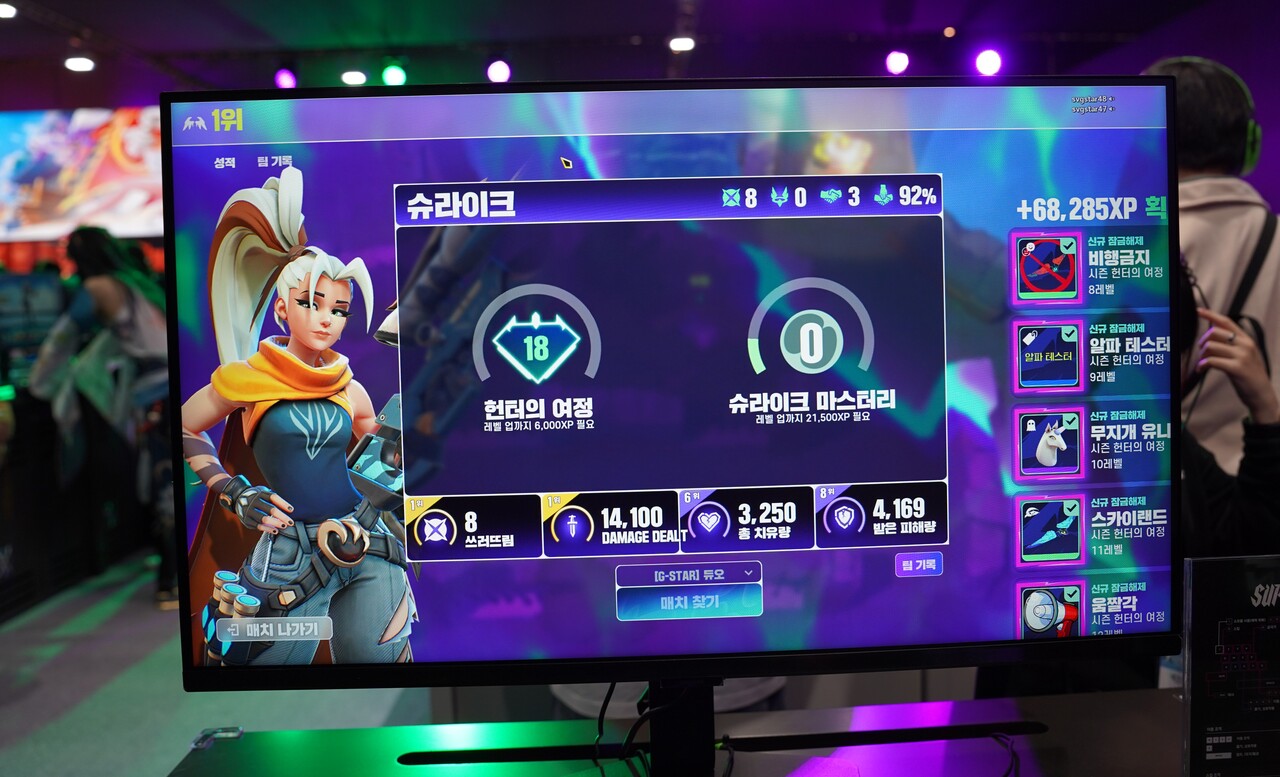 동료 유저의 실력 덕분에 첫 판임에도 1등을 기록할 수 있었다. [사진=김민우 기자]