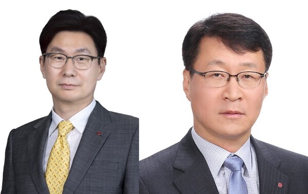 (사진 왼쪽부터) 한국영업본부장 김영락 사장, ES 사업본부장 이재성 부사장 [LG전자 제공=뉴스퀘스트]
