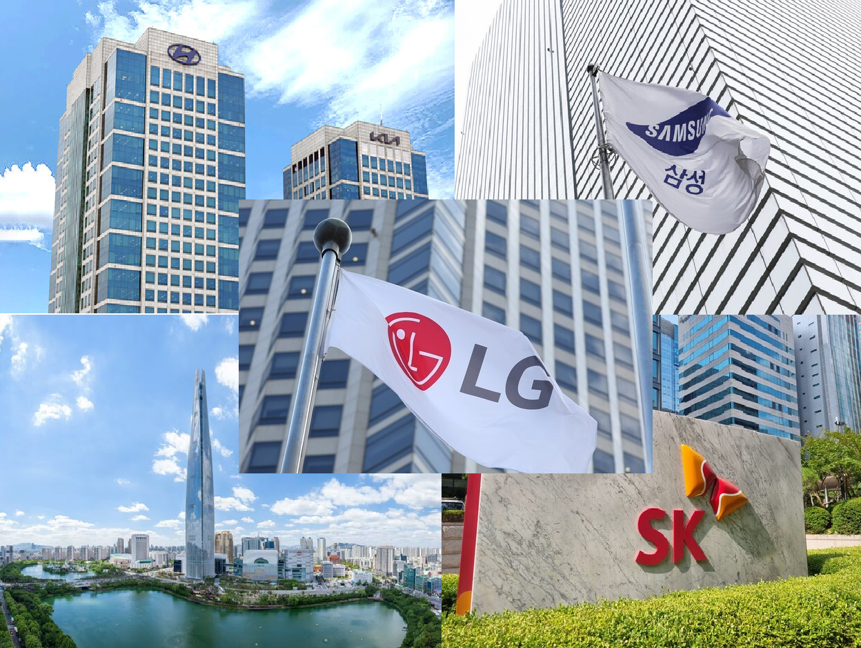 5대 그룹의 2025년 사장단 인사 및 조직 개편이 마무리 수순에 들어갔다. (사진 좌측부터 시계 방향으로) 현대차그룹, LG그룹, 삼성, SK그룹, 롯데그룹 본사. [사진=연합뉴스 제공] 