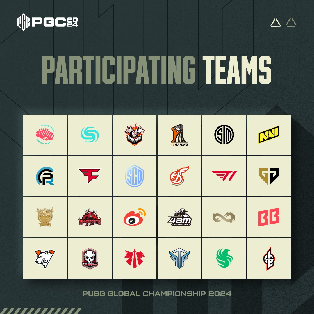 PGC 2024 참가팀 명단. [크래프톤 제공=뉴스퀘스트]