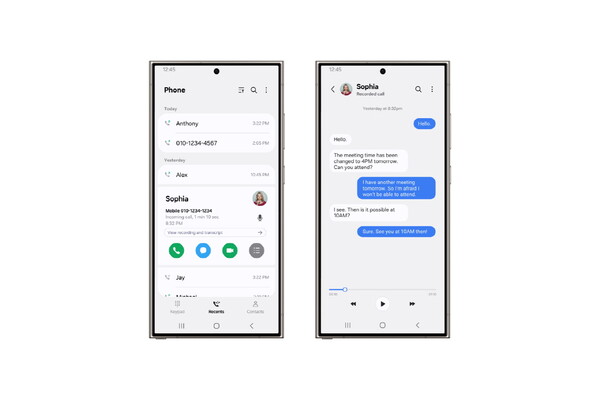  One UI 7 의 '텍스트 변환(Call Transcript)' 기능 이미지 [삼성전자 제공=뉴스퀘스트]