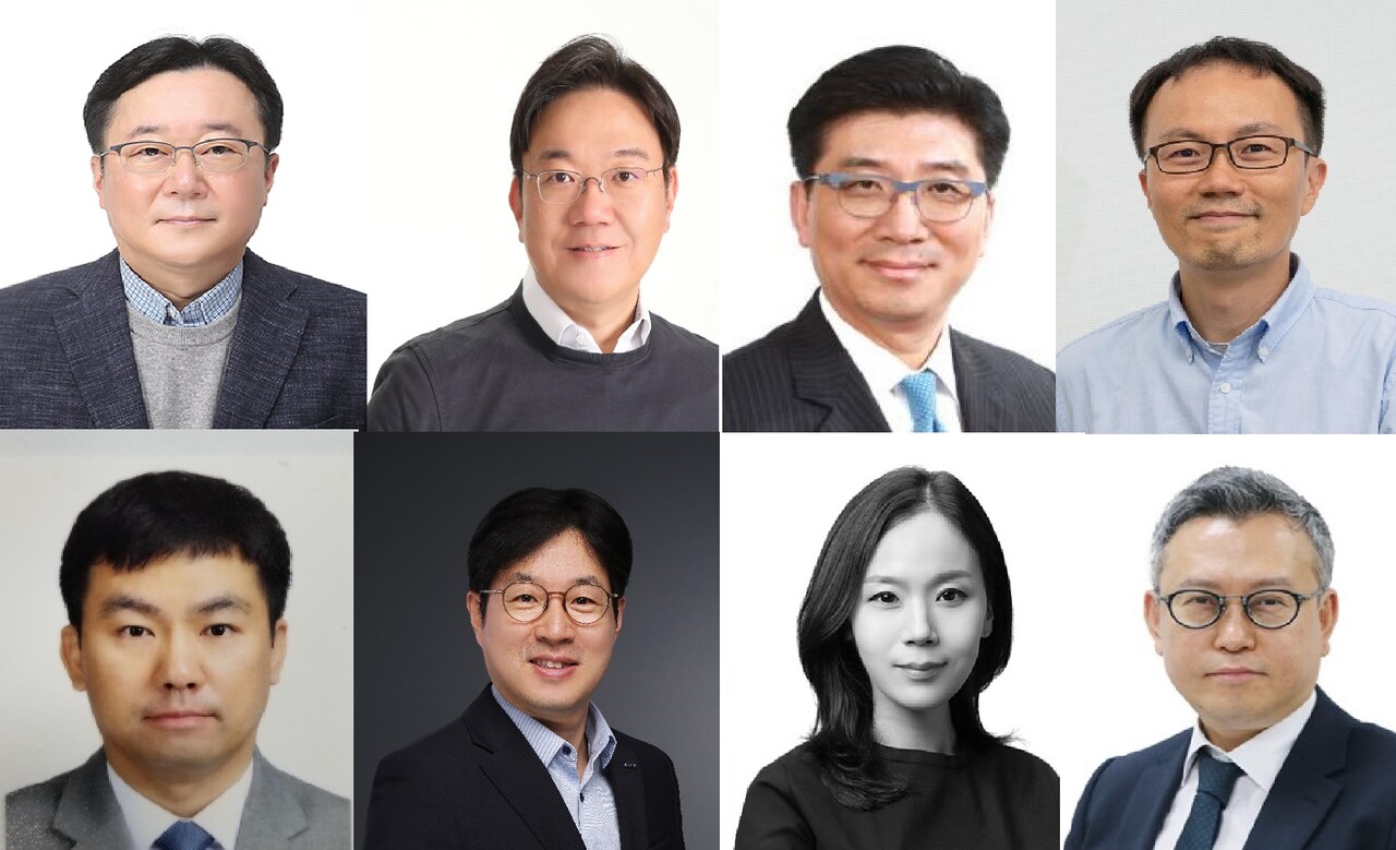 (상단 좌측부터) 현대자동차 이승조 부사장, 김창환 부사장, 구자용 부사장, 한동희 부사장. (하단 좌측부터) 기아 김승준 전무, 이태훈 부사장, 현대카드 류수진 전무, 현대로템 이정엽 부사장. [현대차그룹 제공=뉴스퀘스트]