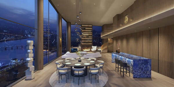 3개층으로 구성된 트리플렉스 펜트하우스 거실 [삼성물산 건설부문 제공=뉴스퀘스트]