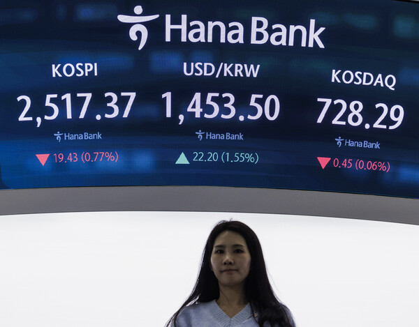 서울 중구 하나은행 본점 딜링룸. [사진=연합뉴스]