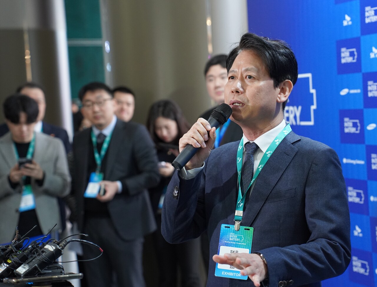 박기수 SK온 R&D(연구개발) 본부장이 5일 '인터배터리 2025' 기자간담회에서 발언하고 있다. [사진=김민우 기자]