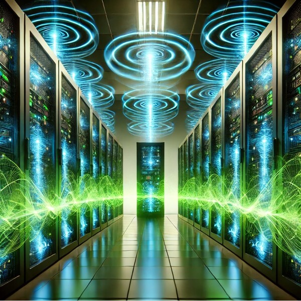 최근 데이터센터(IDC)에서 상당한 양의 전자파가 배출된다는 괴담이 떠돌고 있다. 하지만 이는 모두 근거없는 낭설로 우리 일상에 아무런 피해가 없는 것으로 알려졌다. 이미지는 챗GPT를 활용해 만든 IDC센터. [출처=DALL·E]