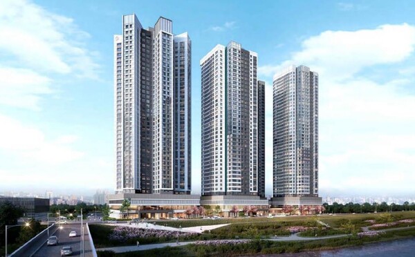 한양증권은 총 2800억원 규모의 경기 광주 경안2지구 주상복합 도시개발사업 본PF 모집을 완료했다고 13일 밝혔다. 사진은 경기 광주 경안2지구 주상복합 도시개발사업 투시도.[사진=한양증권]