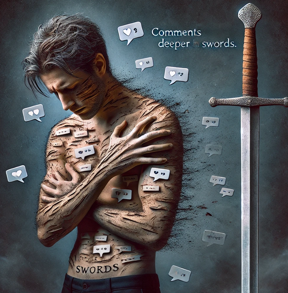 악플로 상처받는 이들을 묘사한 이미지. [이미지=DALL·E]