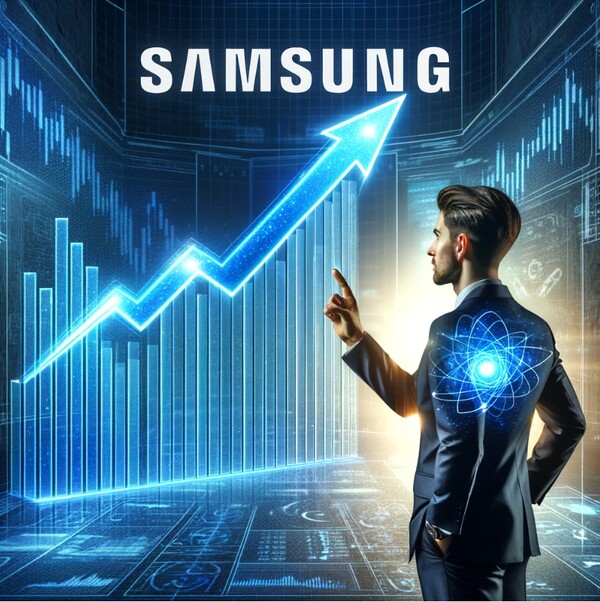 국내 증시 시가총액 1위 삼성전자가 반도체 업황 회복 등에 대한 기대감으로 이전 거래일 종가보다 약 5.30% 오른 5만7600원에 장을 마쳤다. 이미지는 챗GPT를 활용해 만들었습니다.[이미지=DALL·E]