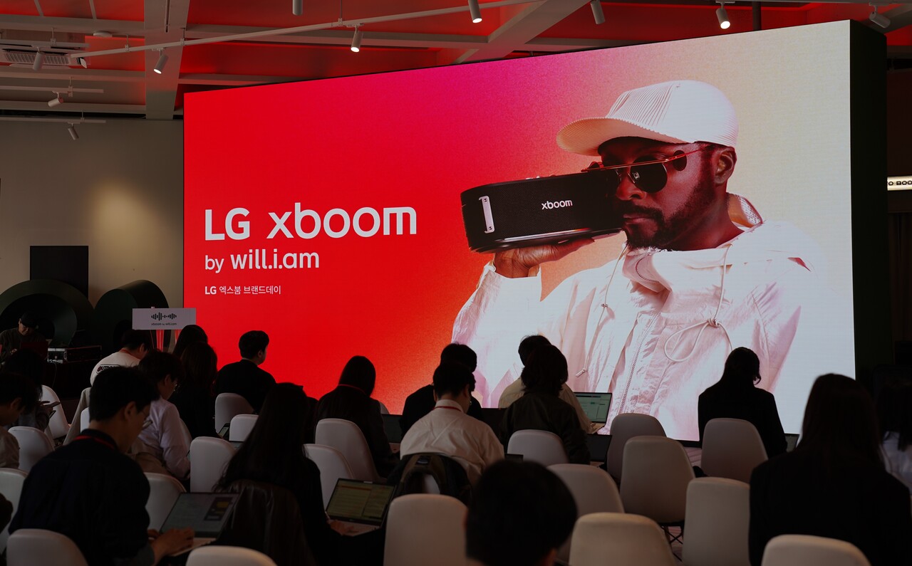 LG전자가 지난 7일 서울 영등포구 그라운드220에서 'LG 엑스붐 브랜드데이'를 개최했다. [사진=김민우 기자]