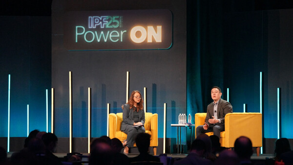 구본규 LS전선 대표가 IPF 2025 개회식 기조 대담에서 발언을 하고 있다. [사진=LS전선]