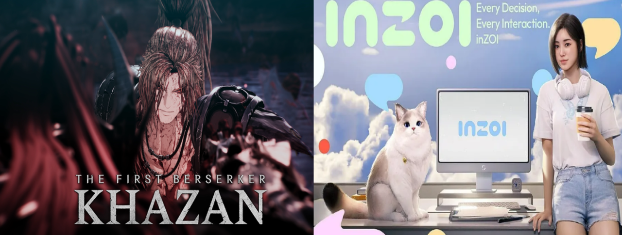 (왼쪽부터) 넥슨의 '퍼스트 버서커: 카잔'과 크래프톤 '인조이' 대표 이미지. [사진=넥슨, 크래프톤]