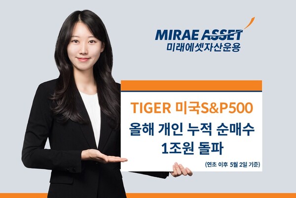 미래에셋자산운용은 ‘TIGER 미국S&P500 ETF’가 올해 개인 누적 순매수 규모 1조원을 넘어섰다고 7일 밝혔다. [사진=미래에셋자산운용]