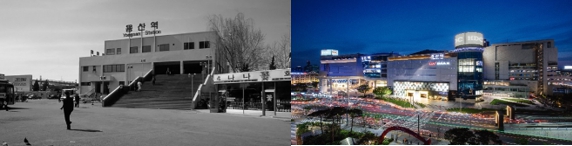 1980년대 용산역과 현재 용산아이파크몰