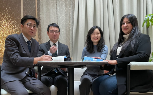 북한 인권실태를 담은 보고서를 펴낸 전환기정의워킹그룹(TJWG)의 활동가와 연구자들. 왼쪽부터 이영환 대표, 신희석 법률분석관, 박송아 연구원, 수헤나 메흐라(Suhena Mehra) 연구원. [사진=TJWG]