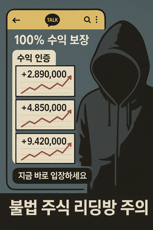 금융감독원에 따르면 최근 약 10개월 동안 카카오톡 내에서 불법 주식 투자리딩방 개설·운영 규정을 위반한 계정이 약 5만2000건에 달하는 것으로 집계됐다. 불법 주식 투자리딩방 관련 가상의 이미지. [사진=DALL·E]