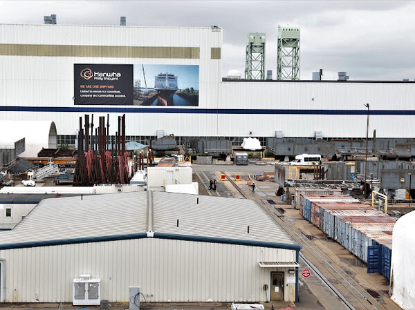 미국 필라델피아 필리조선소 전경. [사진=한화오션]