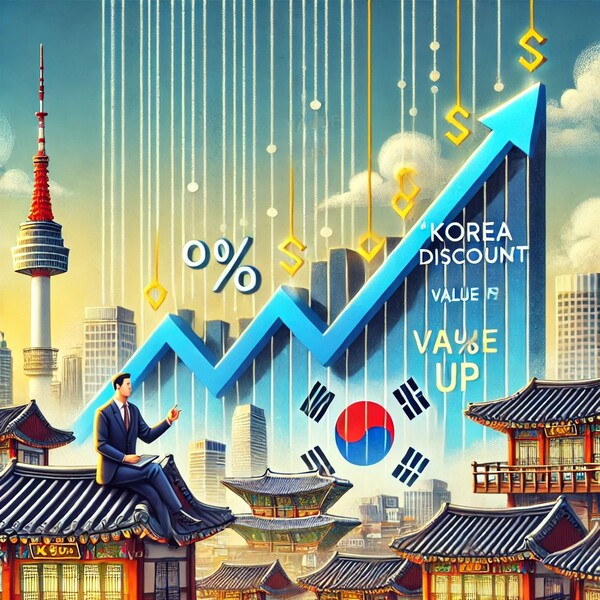 한국거래소가 발표한 ‘월간 기업가치 제고 현황(8월)’ 자료에 따르면 지난달 14일 GS가 기업가치 제고 계획을 공시하면서 모든 10대 그룹이 공시를 제출했다. 밸류업 관련 가상의 이미지. [사진=DALL·E]