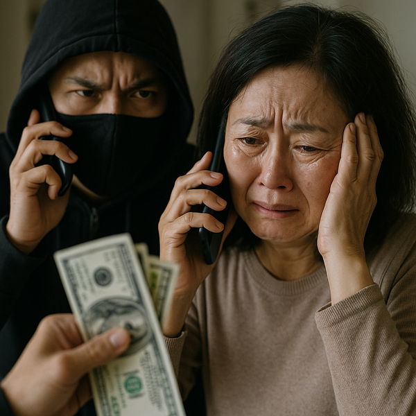 금융소비자연맹은 개인정보를 탈취한 후 정교한 시나리오에 의한 전화, 문자, 사회관계망 서비스(SNS) 등을 이용해 접근하는 금융사기에 경각심을 가져야 한다고 15일 강조했다. 보이스피싱 범죄와 관련한 가상의 이미지. [사진=DALL·E]