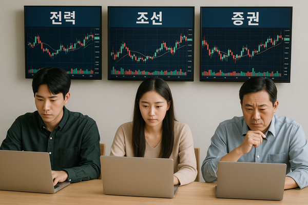 금융투자업계·IBK투자증권에 따르면 올해 10월 새롭게 상장된 12개의 ETF 중 6개 상품이 특정 테마에 맞춰 일부 대형주에 집중 투자하는 이른바 ‘테마 집중형 상품’인 것으로 집계됐다. 전력, 조선, 증권 등에 투자하는 가상의 이미지. [사진=DALL·E]