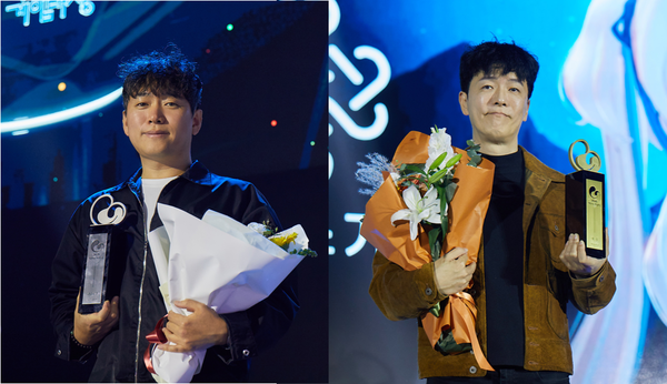 네오플 윤명진 대표(왼쪽)와 데브캣 김동건 대표. [사진=넥슨]